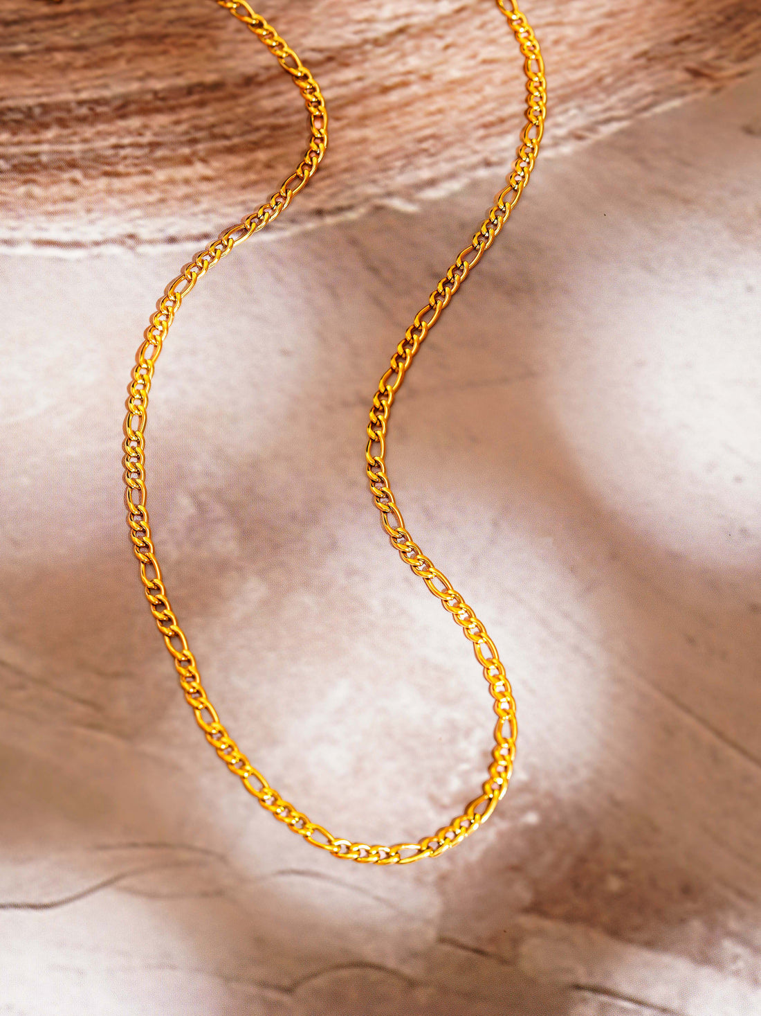 18K Gold Plated Classic Figaro Chain Necklace