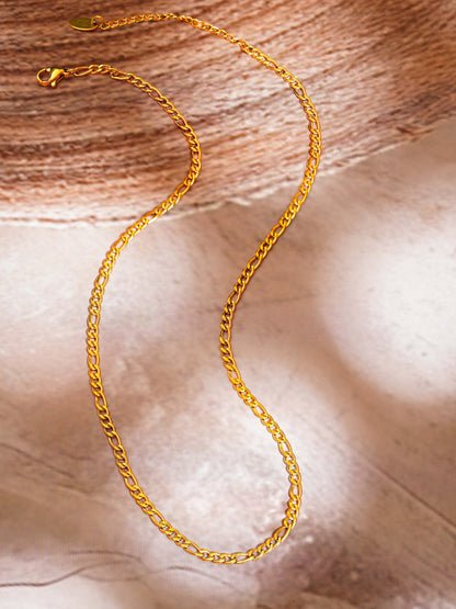 18K Gold Plated Classic Figaro Chain Necklace