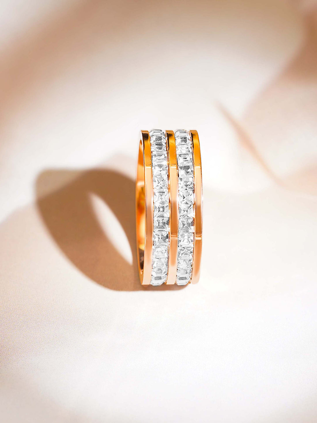Double Row Crystal Ring