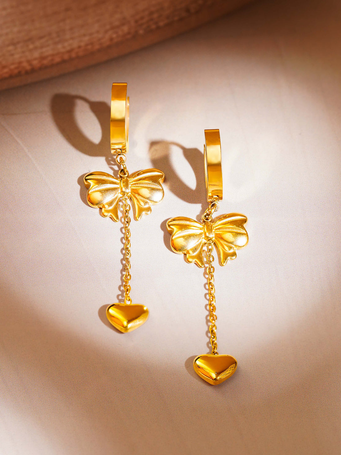 Sweetheart Bow Tassel Earrings