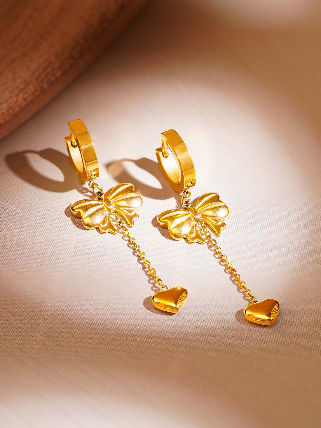 Sweetheart Bow Tassel Earrings