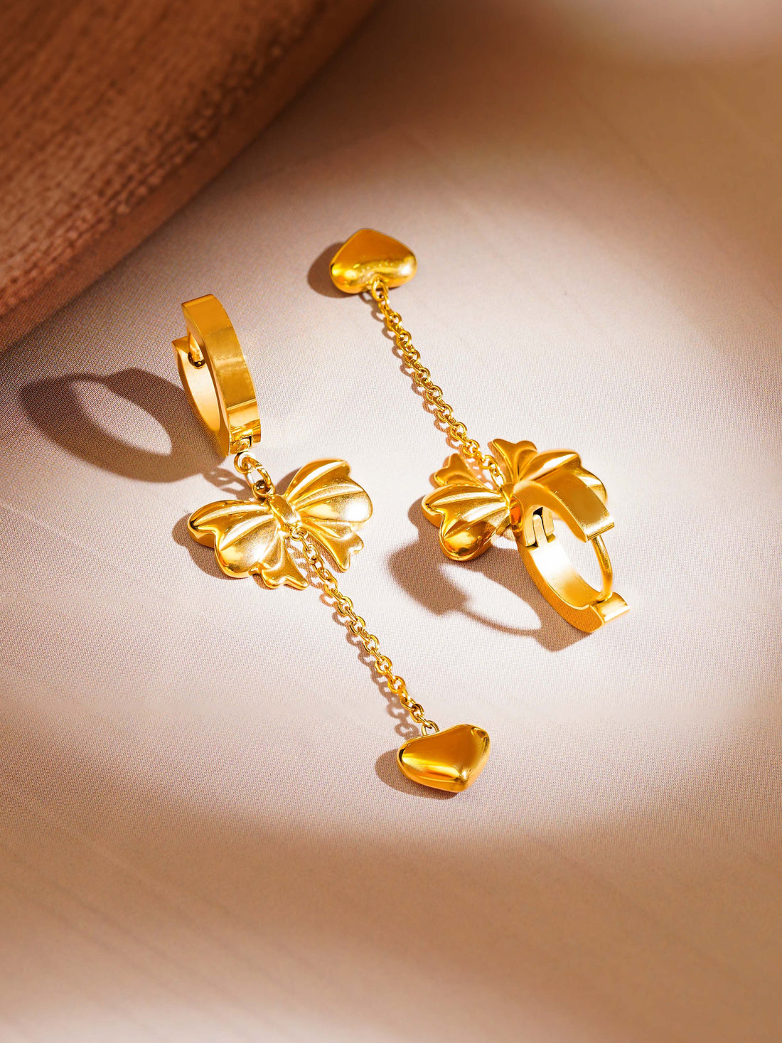 Sweetheart Bow Tassel Earrings