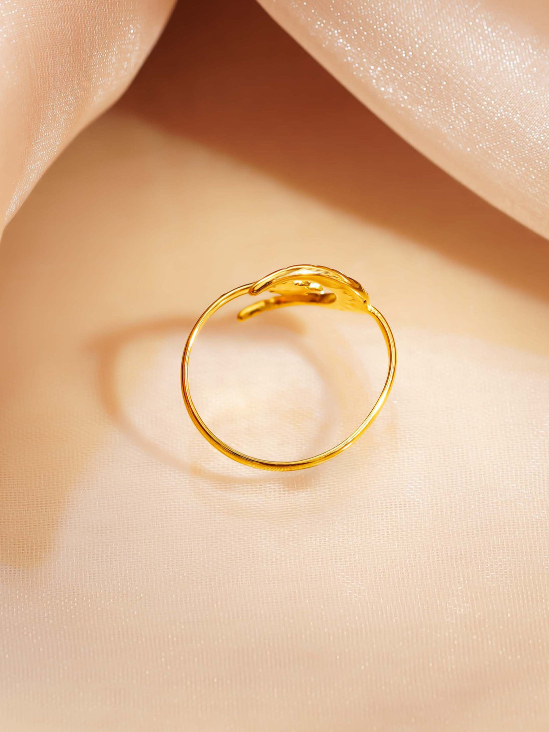 Crescent Moon Star Ring