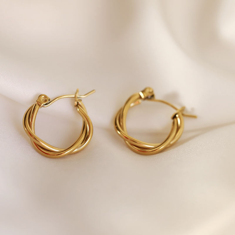 Twisted Rope Hoop Earrings