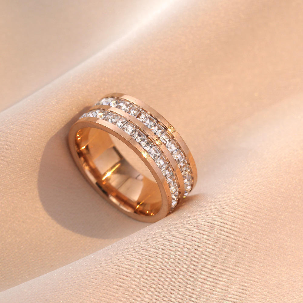 Double Row Crystal Ring