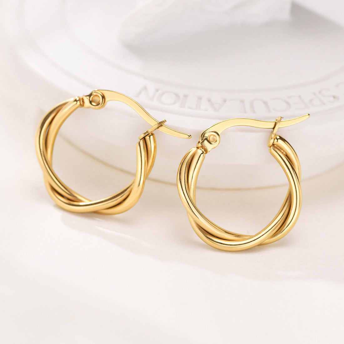 Twisted Rope Hoop Earrings