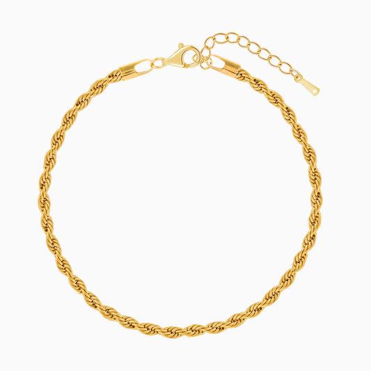 18K Gold Plated Twist & Bold Rope Cable Chain Bracelet