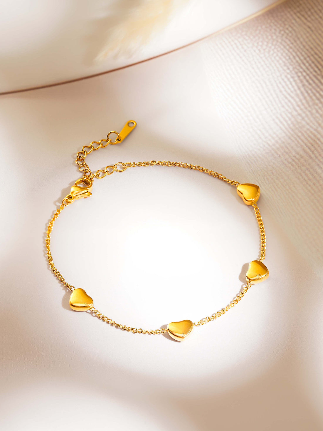 Small Heart Station Bracelet