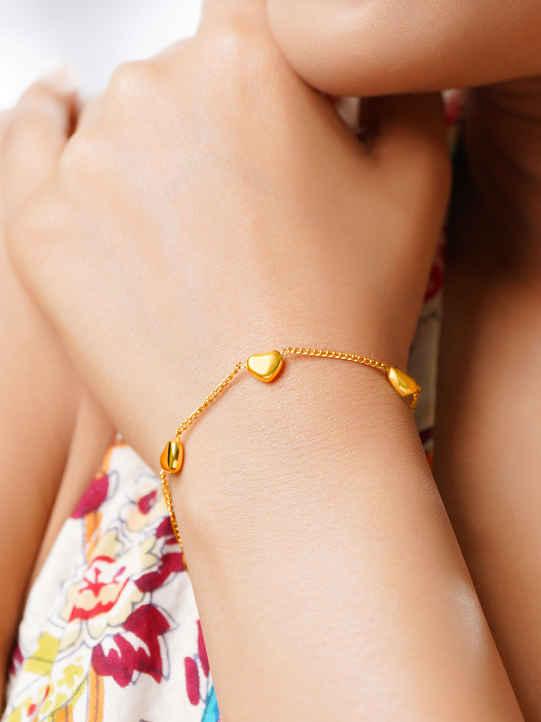 18K Gold Plated Whispers of Love Heart Charm Bracelet