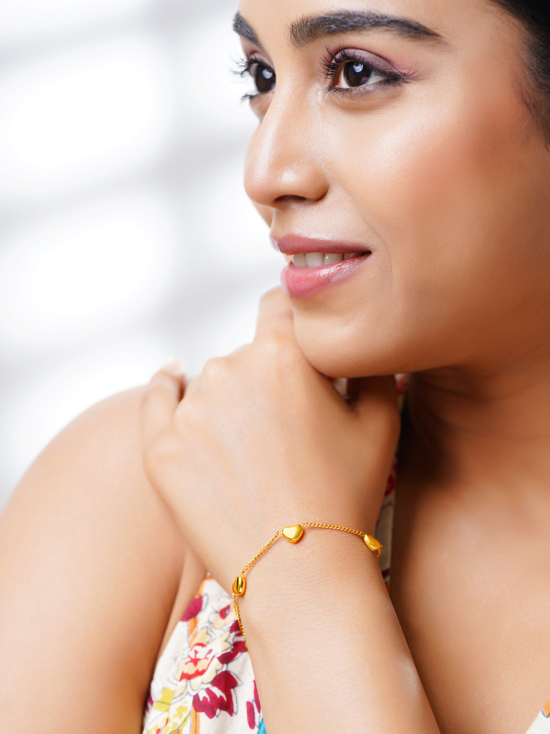 Small Heart Station Bracelet
