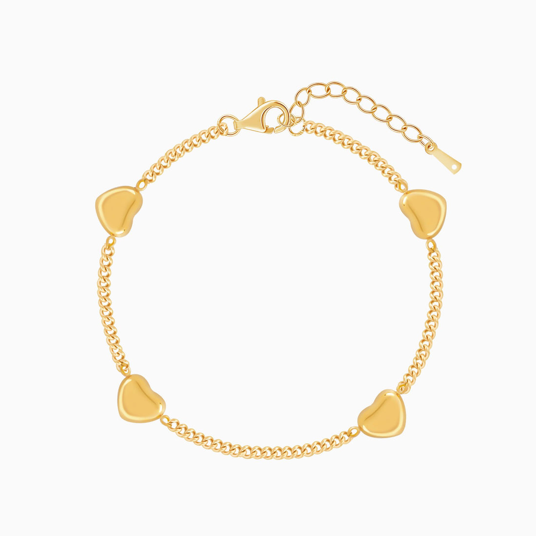 18K Gold Plated Whispers of Love Heart Charm Bracelet
