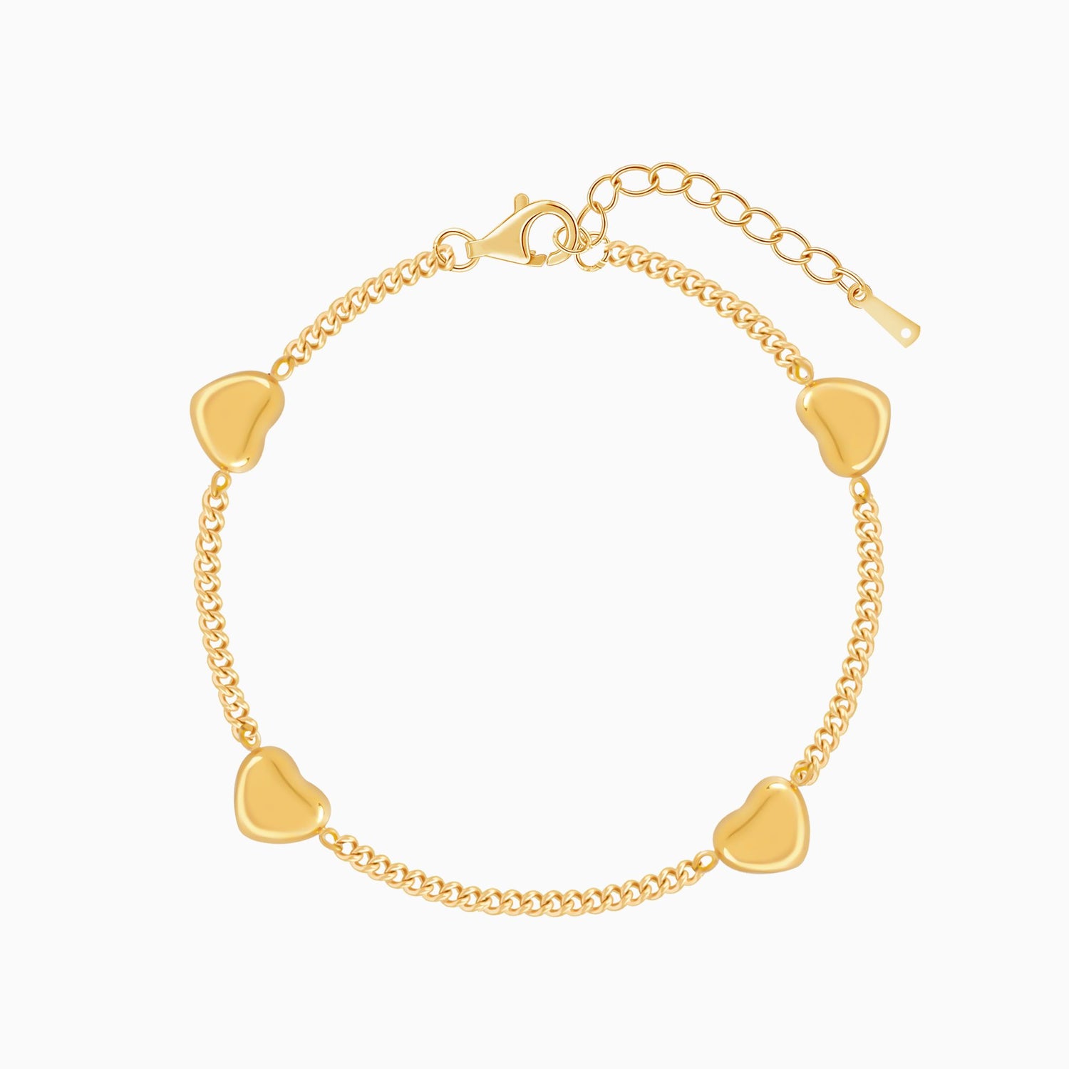 18K Gold Plated Whispers of Love Heart Charm Bracelet