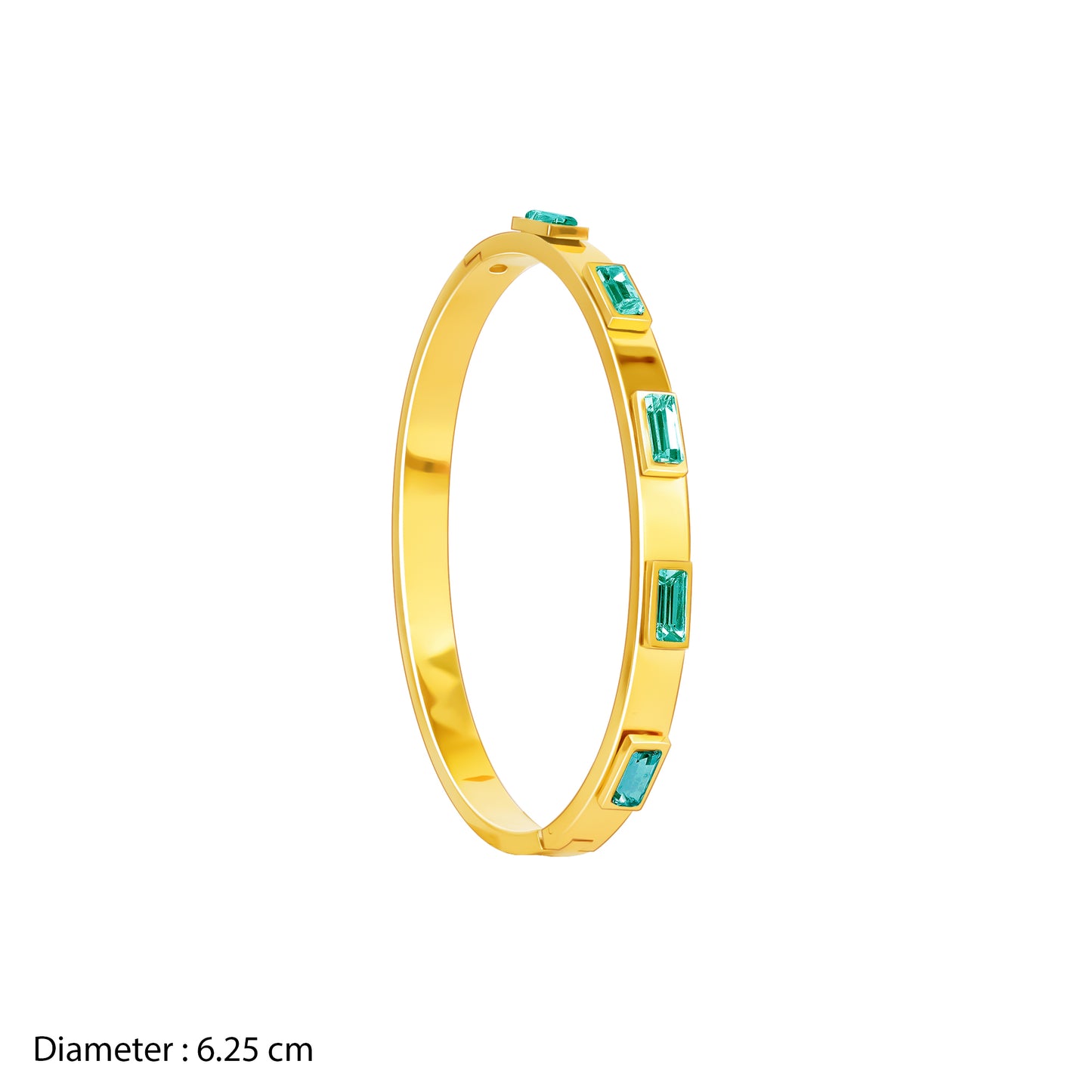 18K Gold Plated Bezel Bangle Bracelet