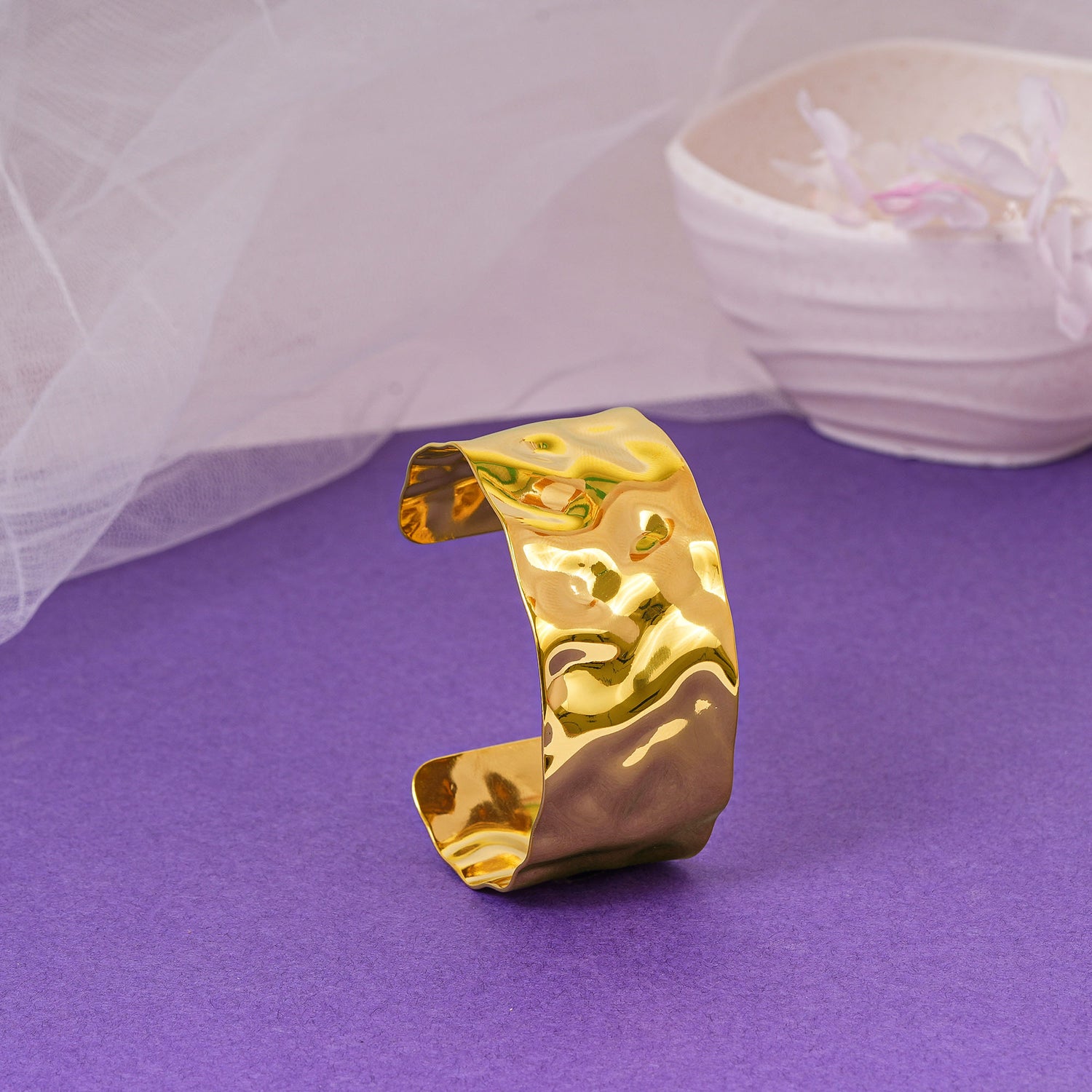 18K Gold Plated Golden Horizon Open Cuff Bracelet