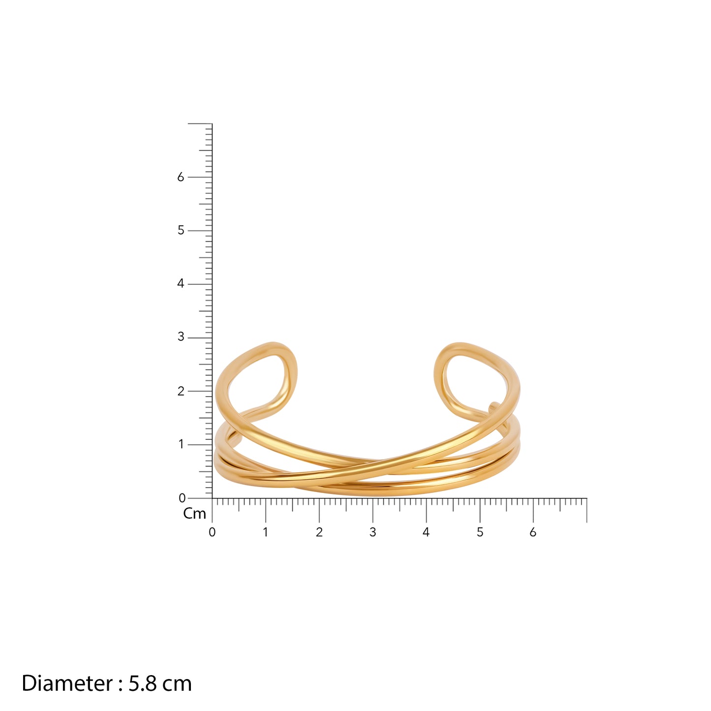 18K Gold Plated Criss Cross Signature Bangle Bracelet
