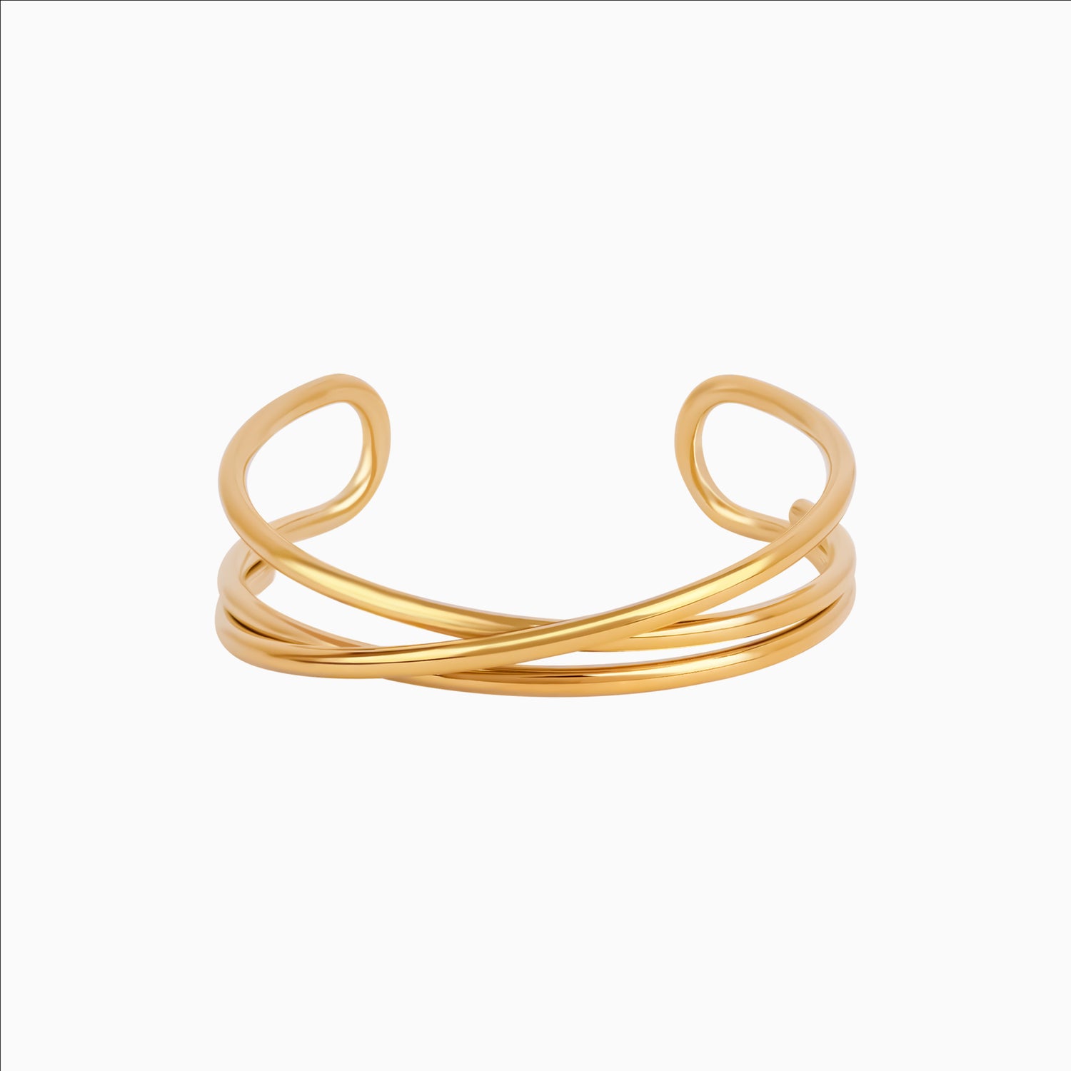 18K gold criss-cross signature bangle bracelet