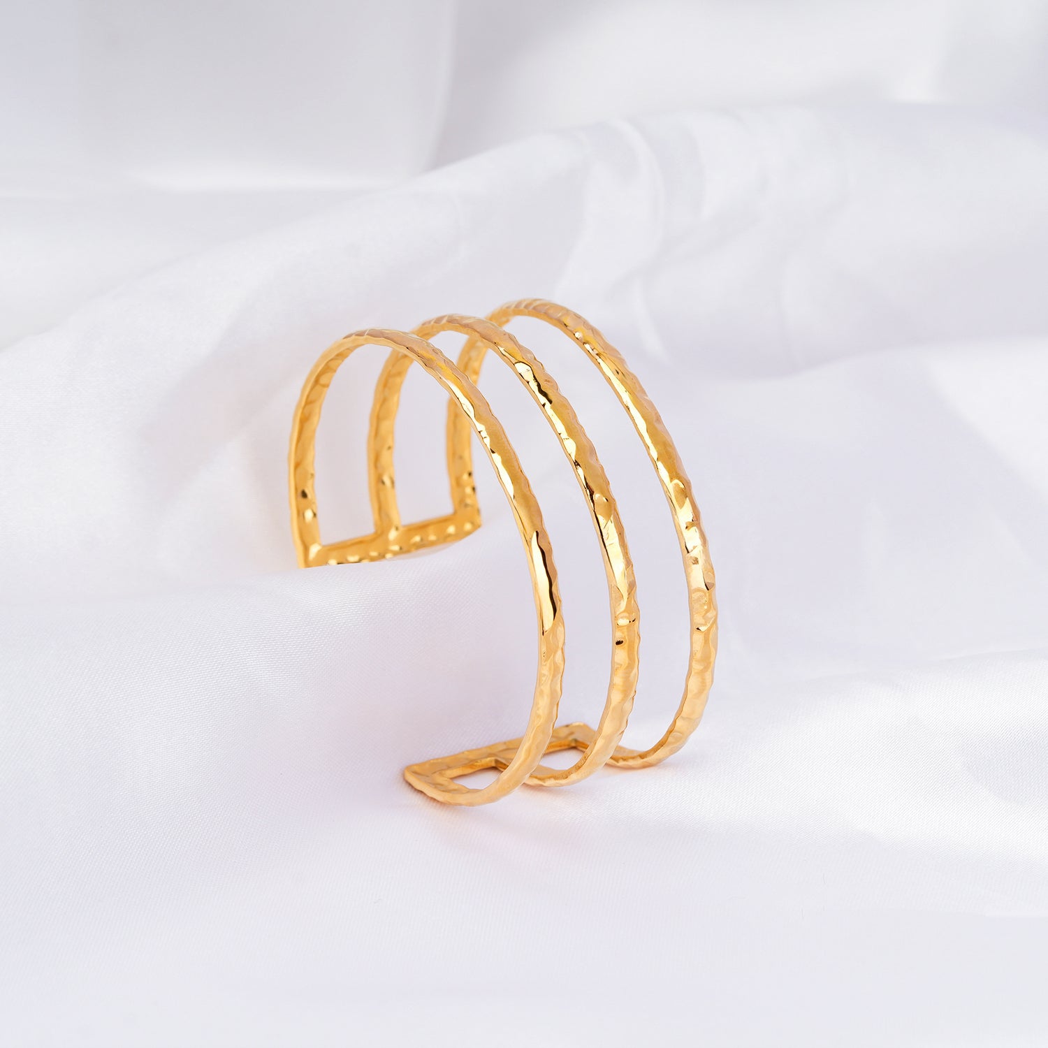 Sleek layered gold bangle for women