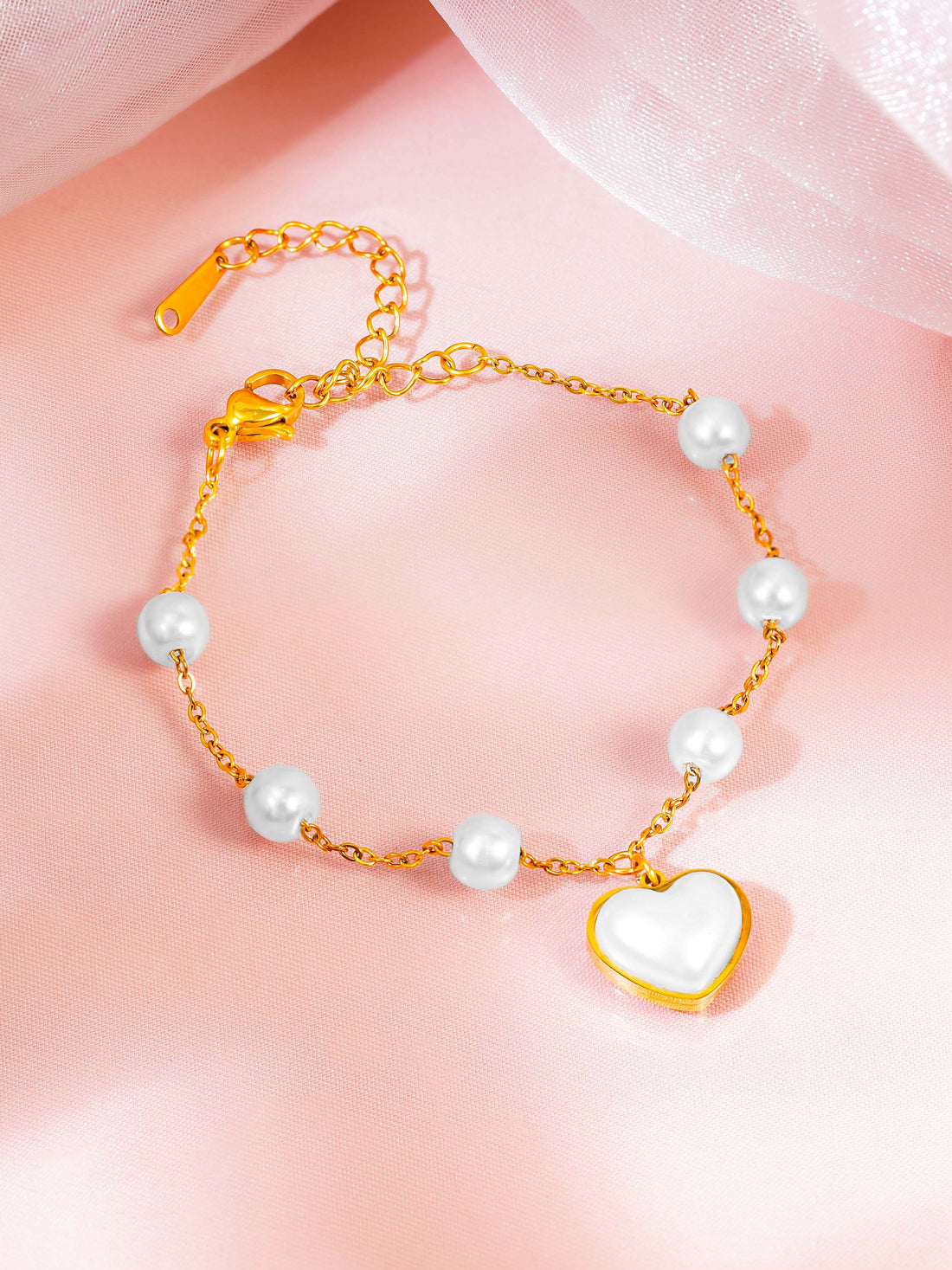 Pearl Shell Heart Bracelet