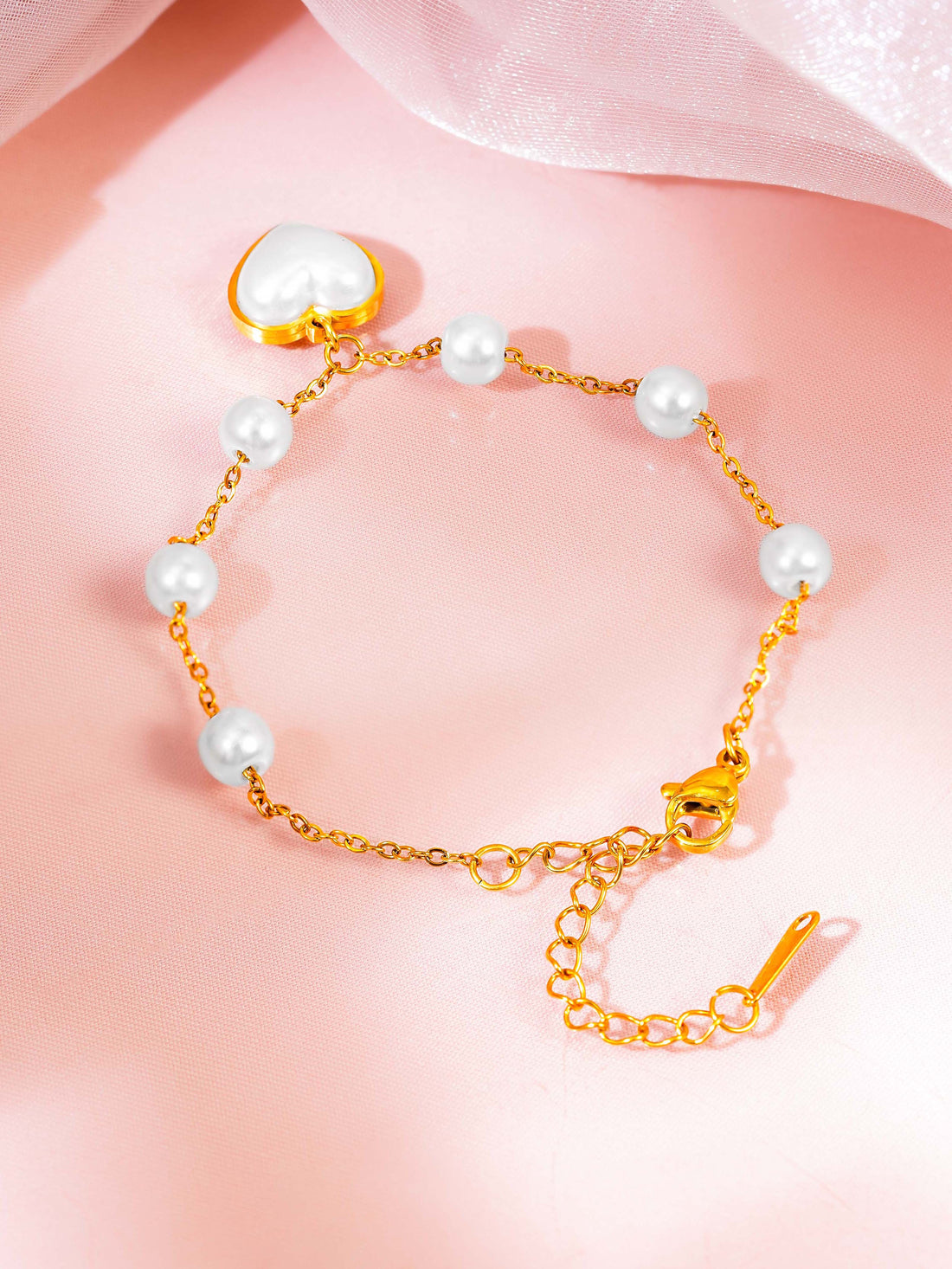 Pearl Shell Heart Bracelet