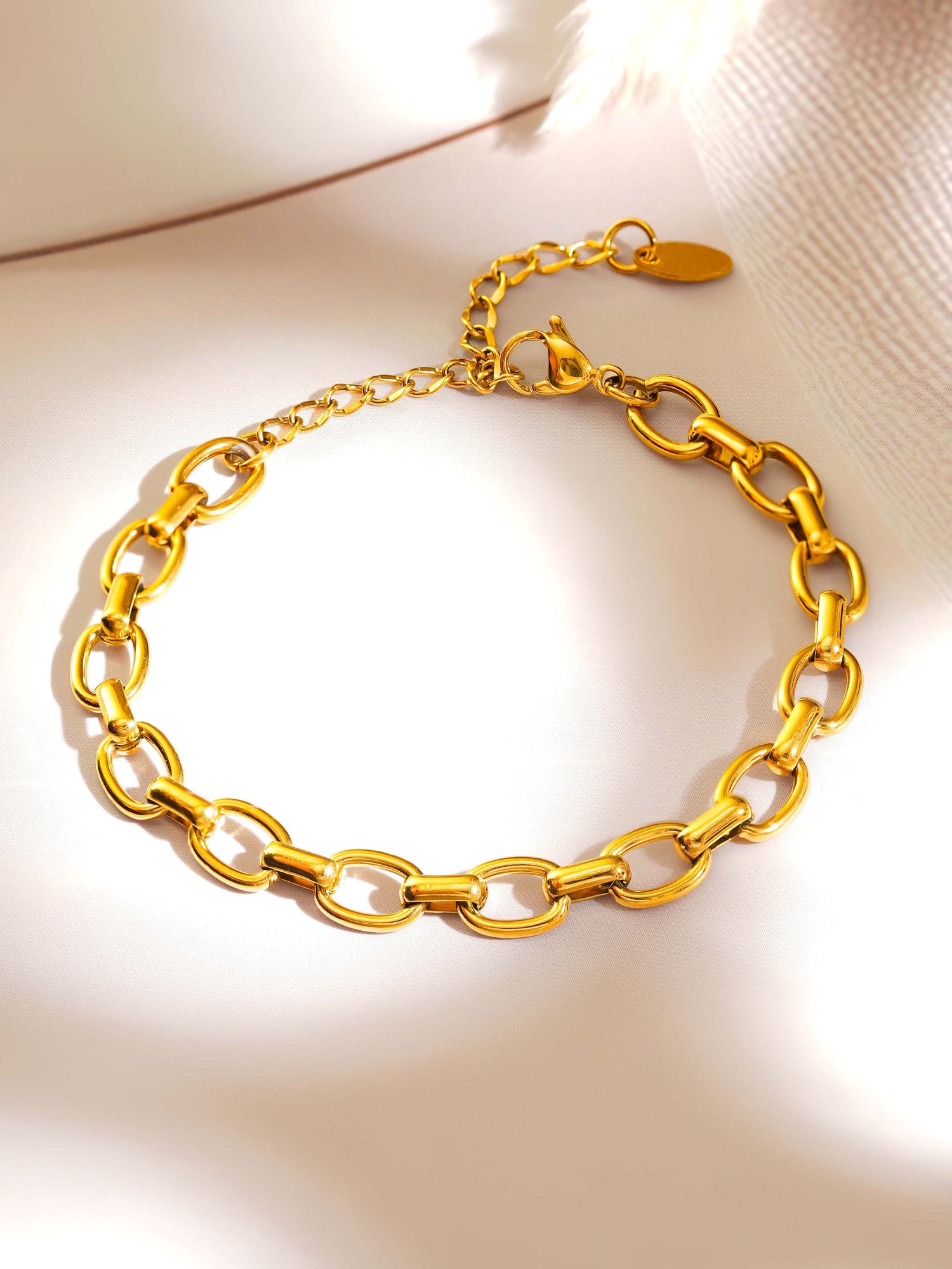 18K Gold Plated Gilded Link Adjustable Link Chain Bracelet