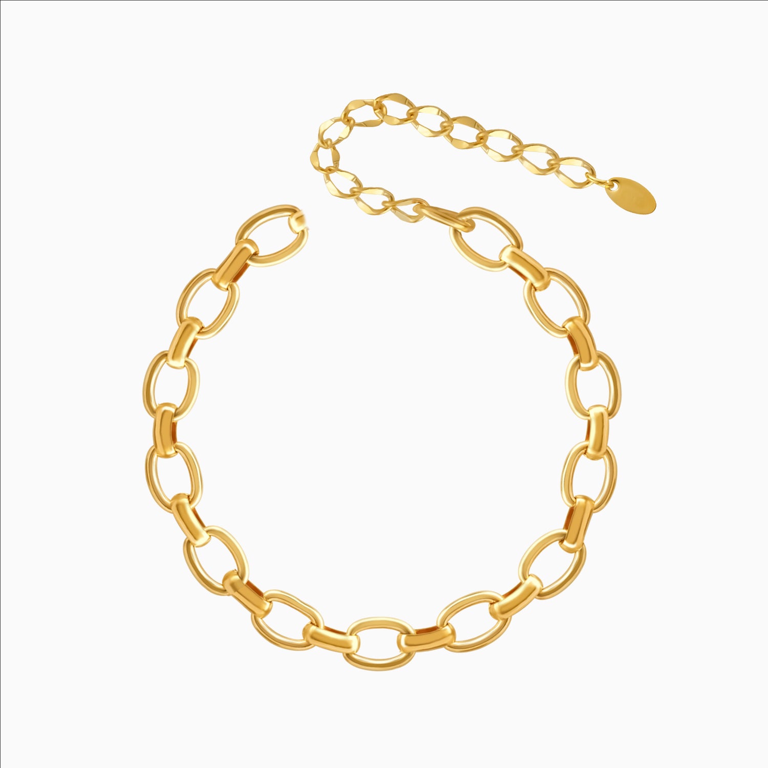 Gold plated link chain bracelet for women
