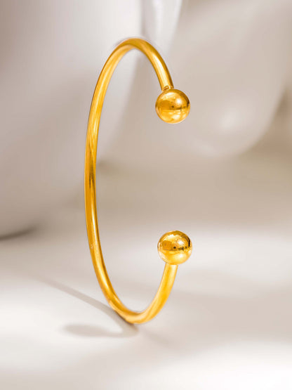 18K Gold Plated Classic Open Kada Bangle Bracelet - Gold