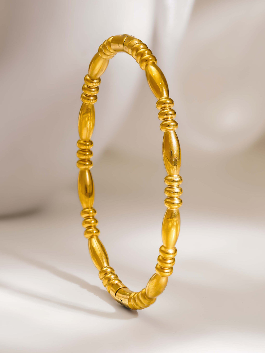 Gold Bead Bangle Bracelet
