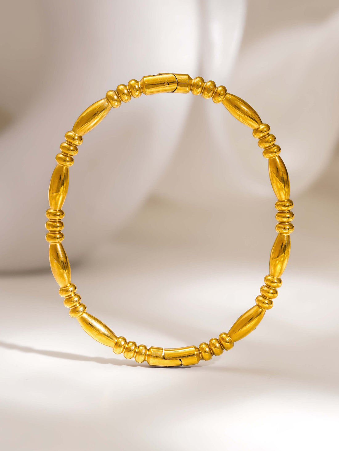 18K Gold Plated Golden Beads Classic Bangle Bracelet