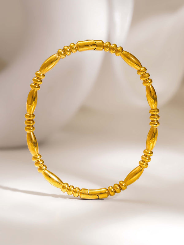 Gold Bead Bangle Bracelet