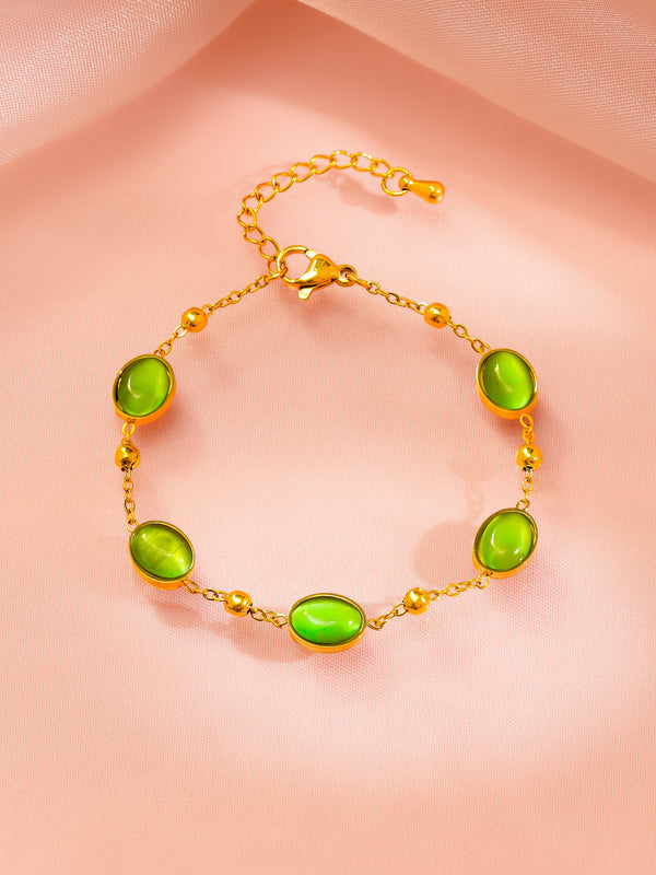 Green Cat Eye Bracelet