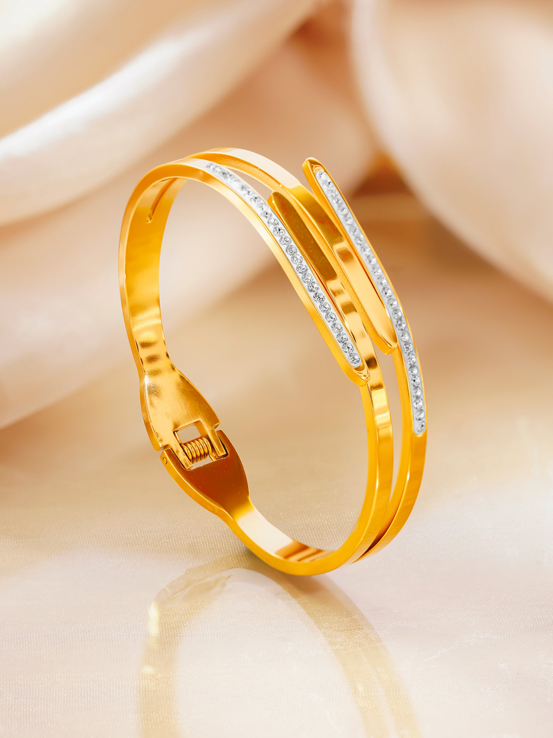 Crystal Bypass Bangle Bracelet