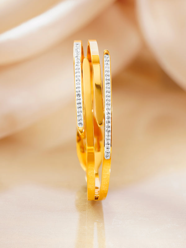 Crystal Bypass Bangle Bracelet