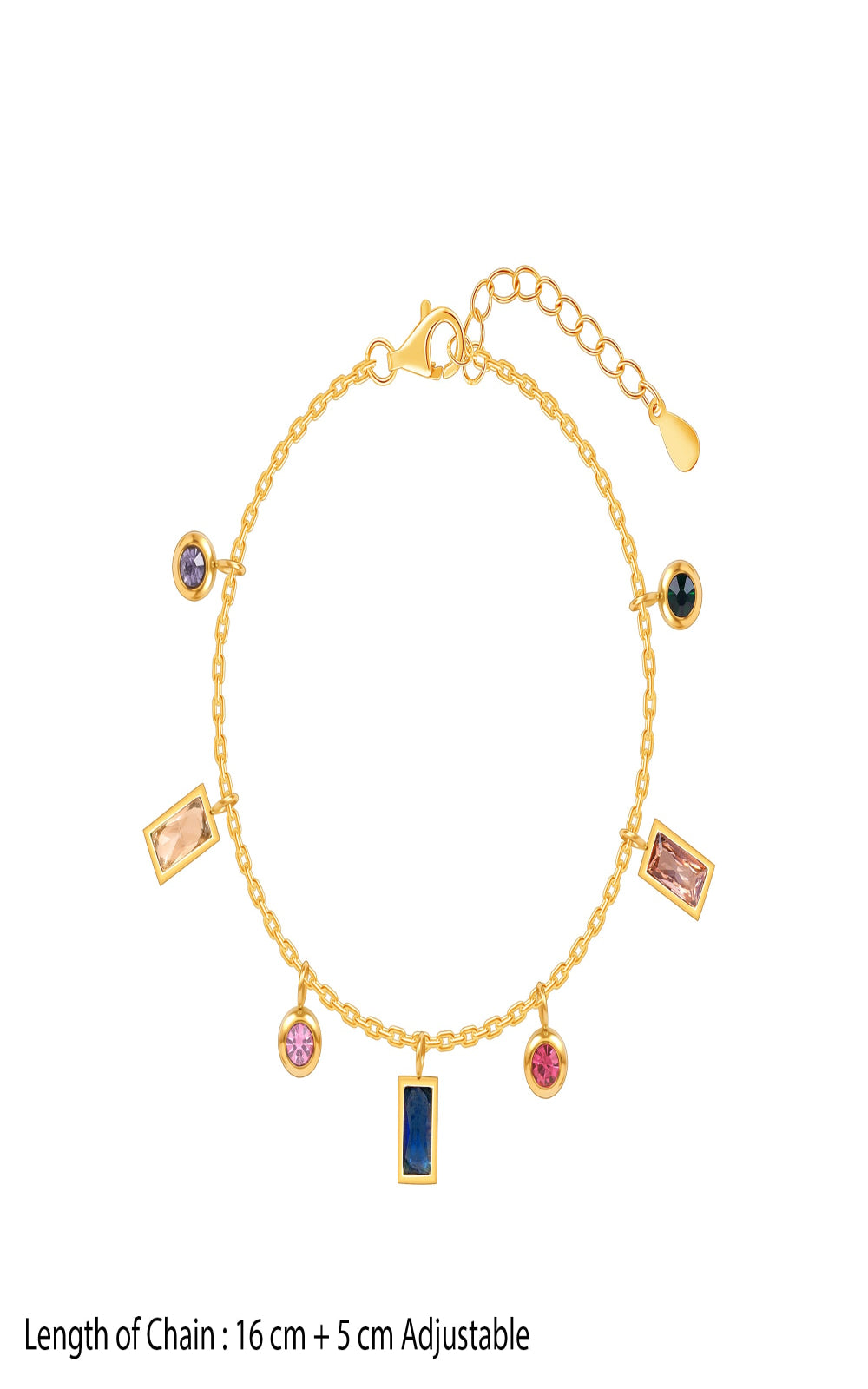 18K Gold Plated Golden Glow Multi-Colored Charms Jewellery Set