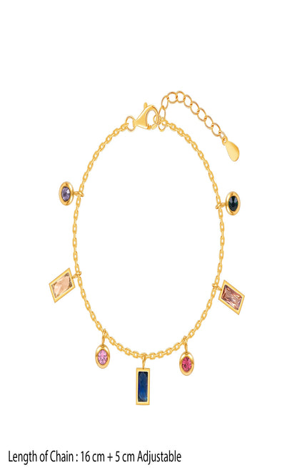 18K Gold Plated Golden Glow Multi-Colored Charms Jewellery Set
