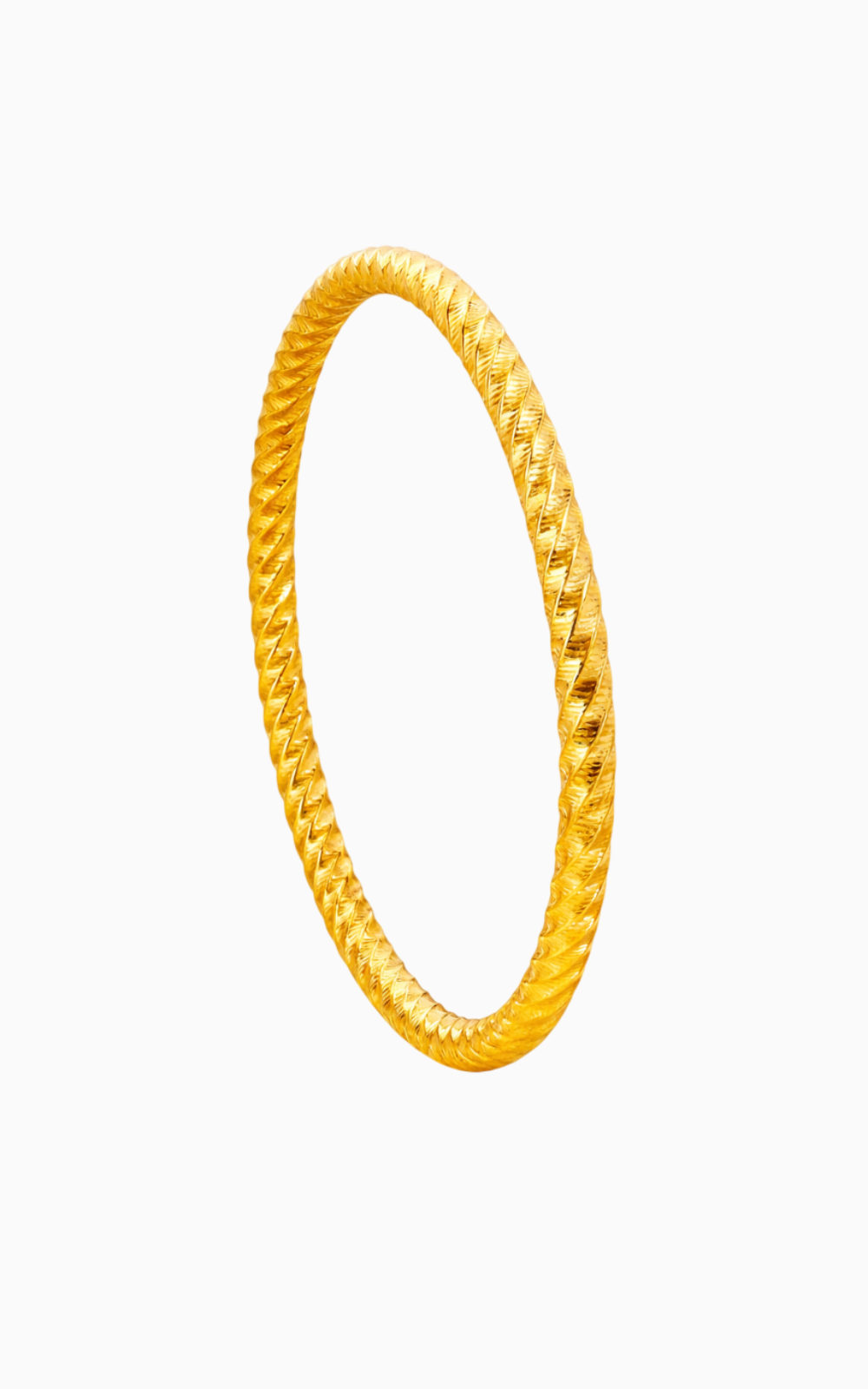 18K Gold Plated Textured Bangle Bracelet