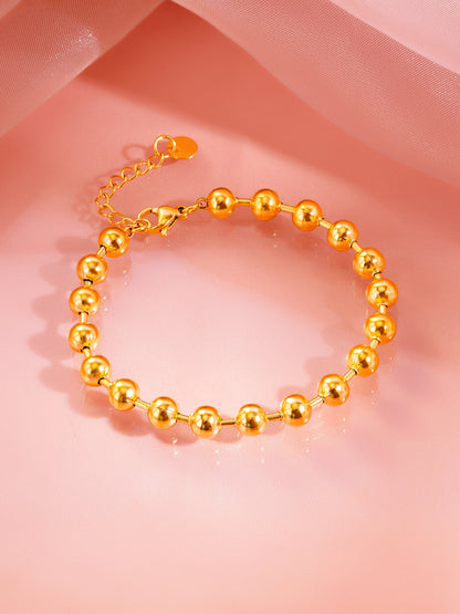 18K Gold Plated Classic Everyday Beaded Bracelet