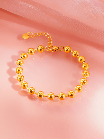 18K Gold Plated Classic Everyday Beaded Bracelet