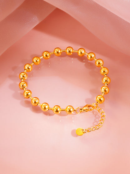 18K Gold Plated Classic Everyday Beaded Bracelet