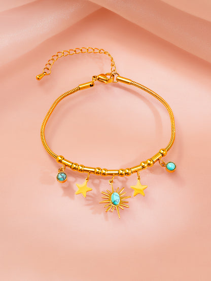 18K Gold Plated Evil Eye Charm Bracelet