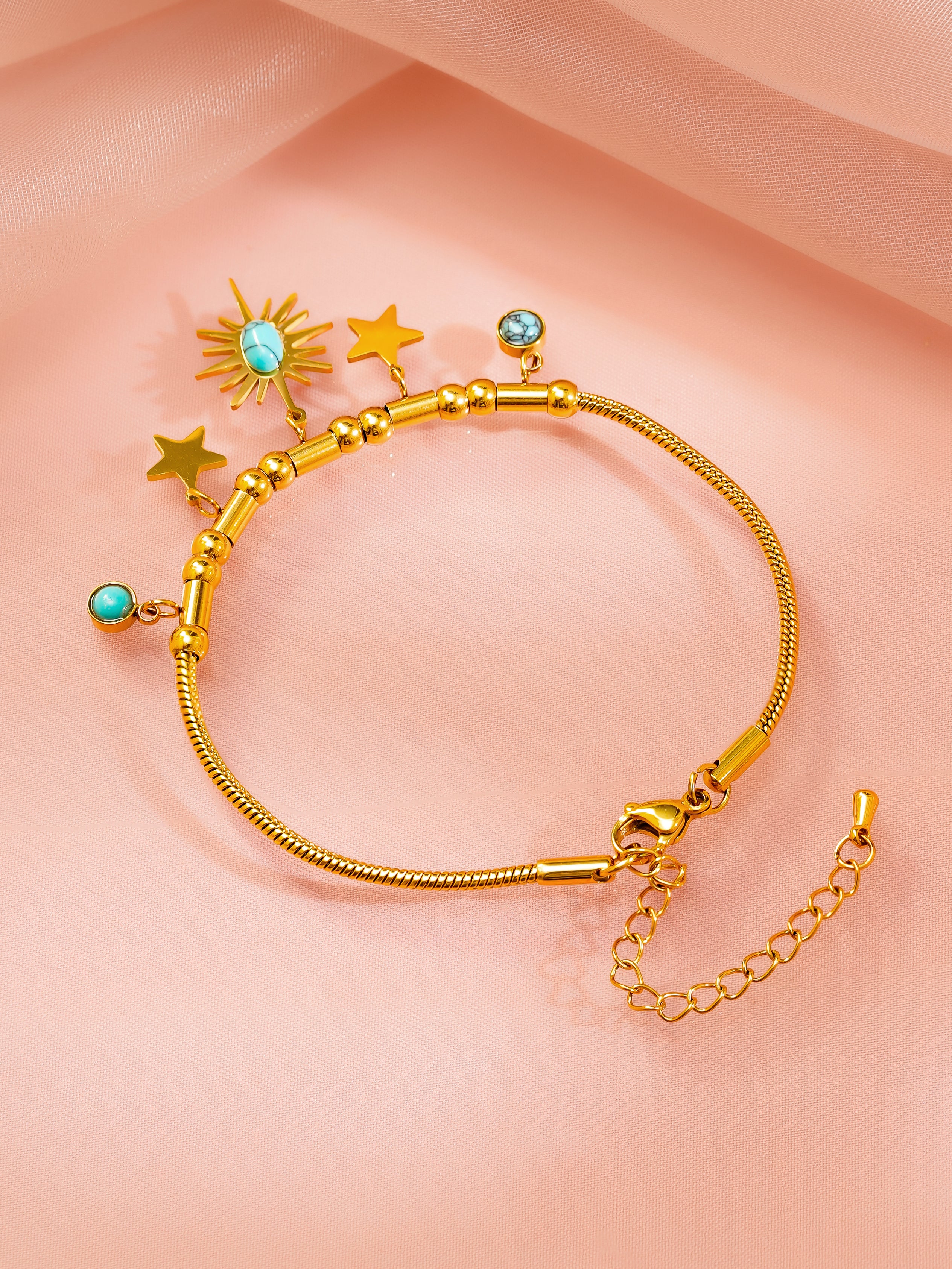 18K Gold Plated Evil Eye Charm Bracelet