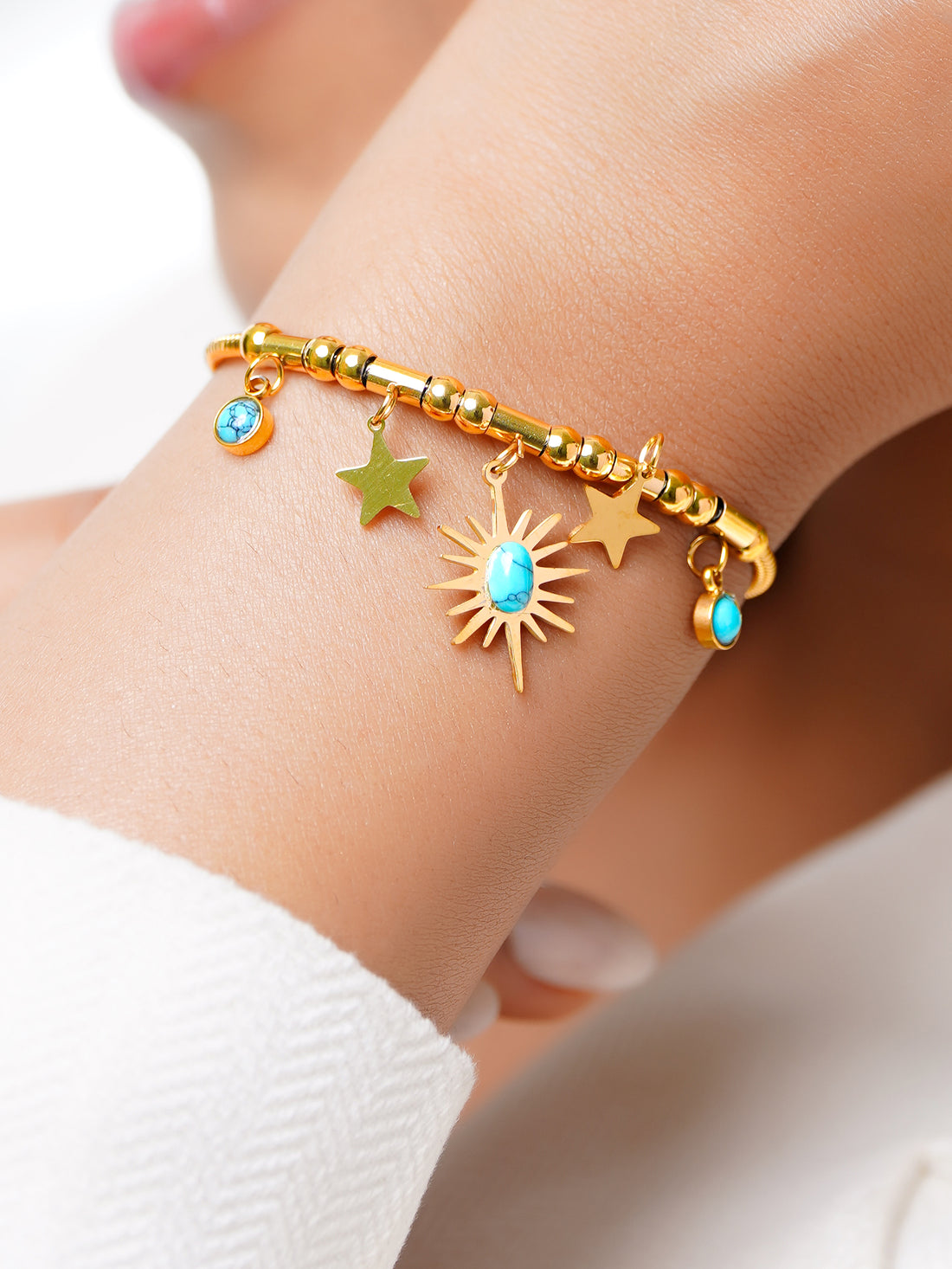 18K Gold Plated Evil Eye Charm Bracelet