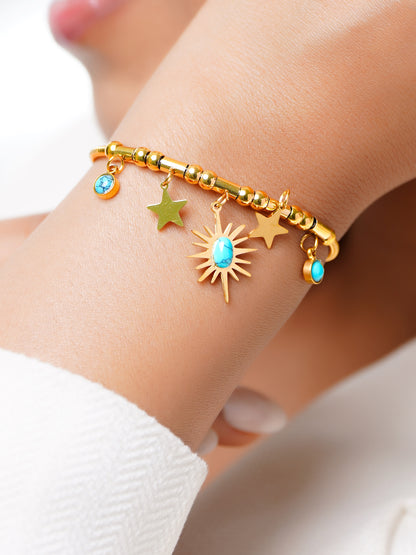 18K Gold Plated Evil Eye Charm Bracelet