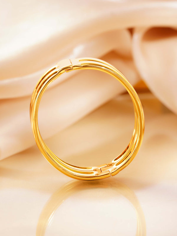 Three Ridge Bangle Bracelet