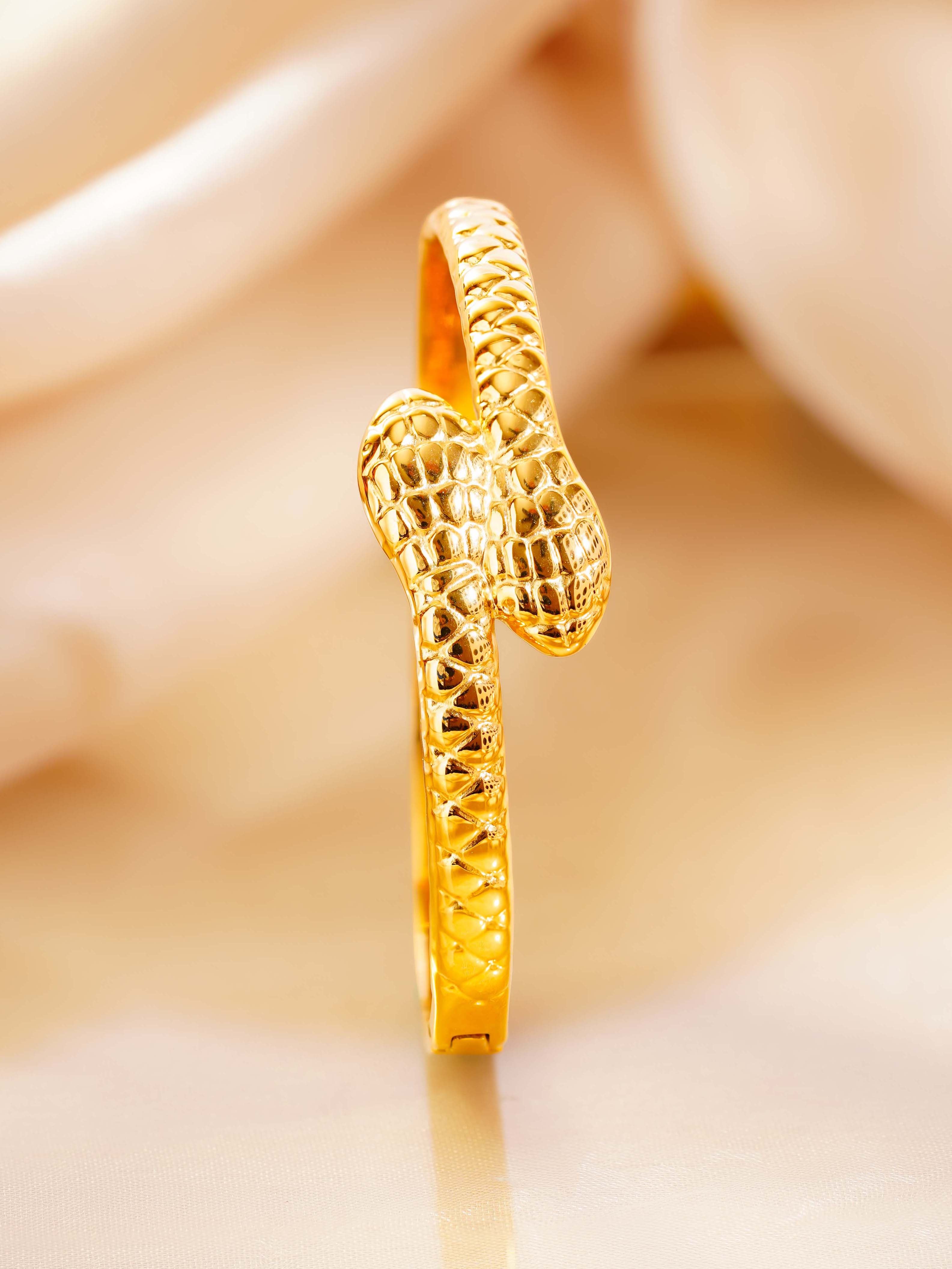 18K Gold Plated Snake Cuff Bracelet