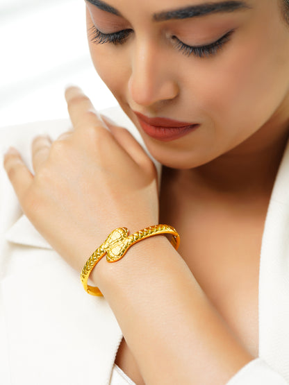 18K Gold Plated Snake Cuff Bracelet