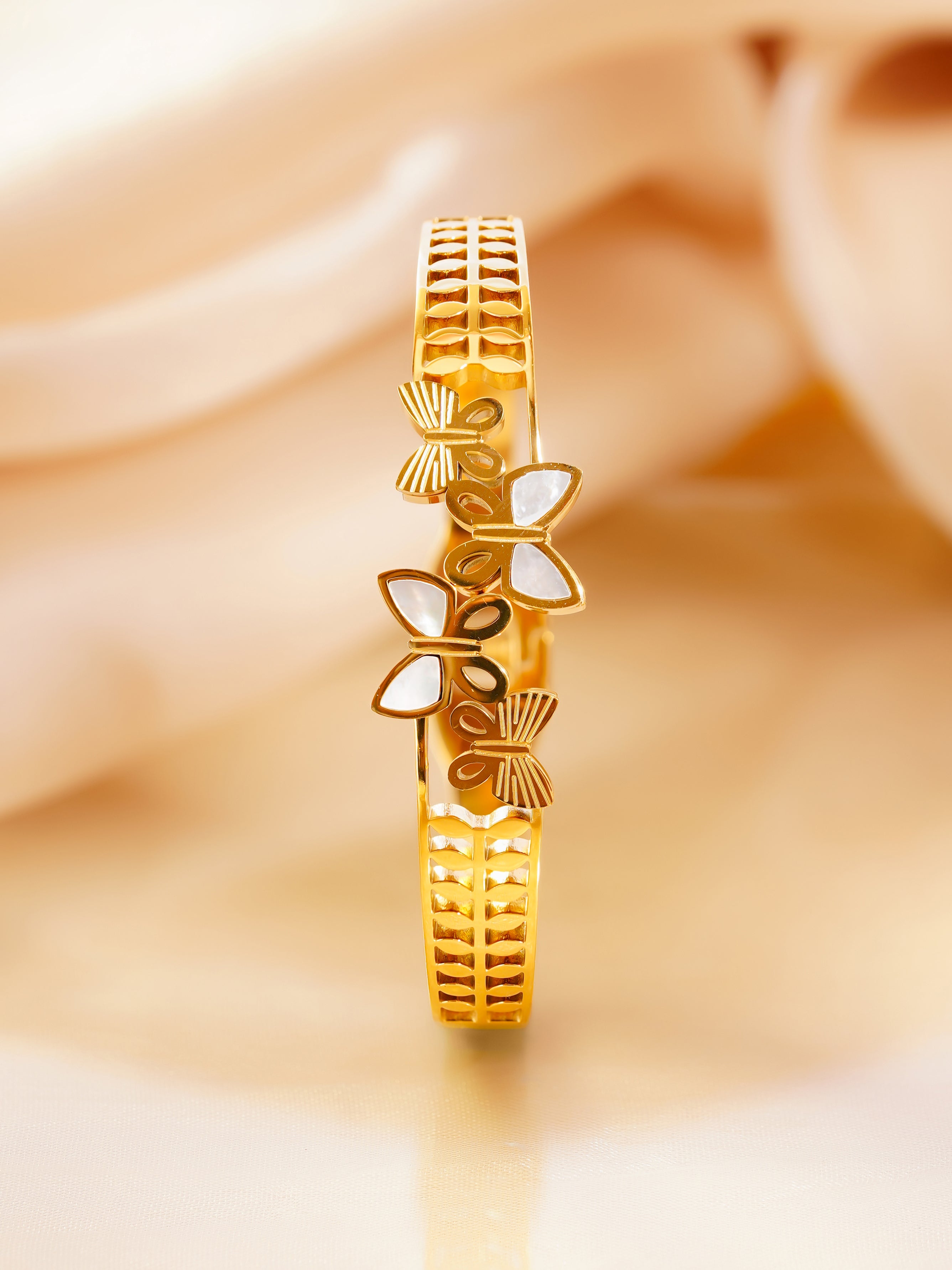 18K Gold Plated Butterfly Cuff Bracelet