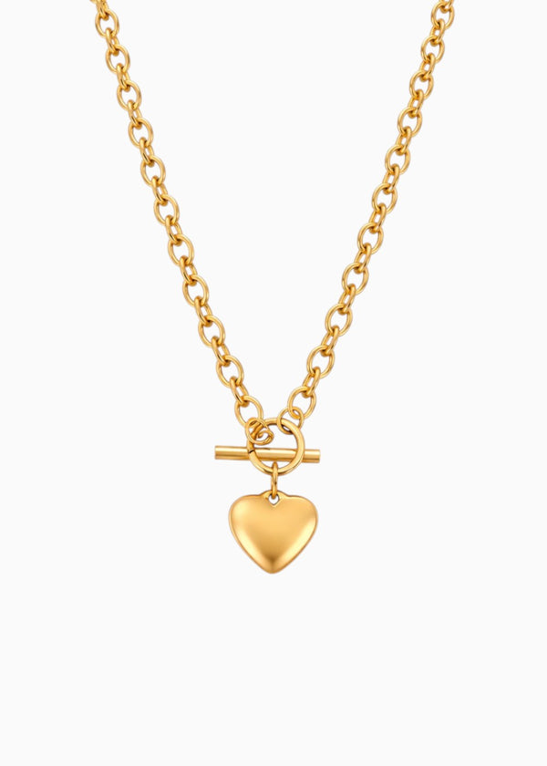 Chunky Heart Toggle Necklace