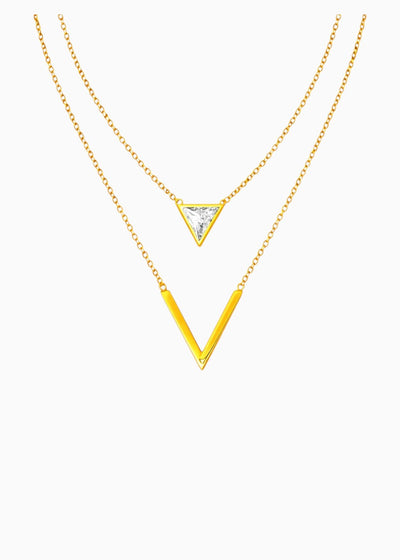Crystal Chevron Layered Necklace