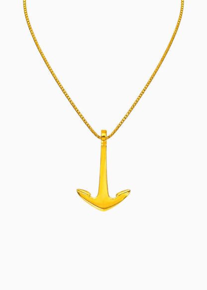18K Gold Plated Anchor Pendant Necklace