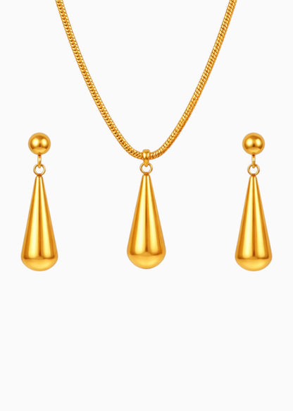 18K Gold Plated Tear drop Jewellery set